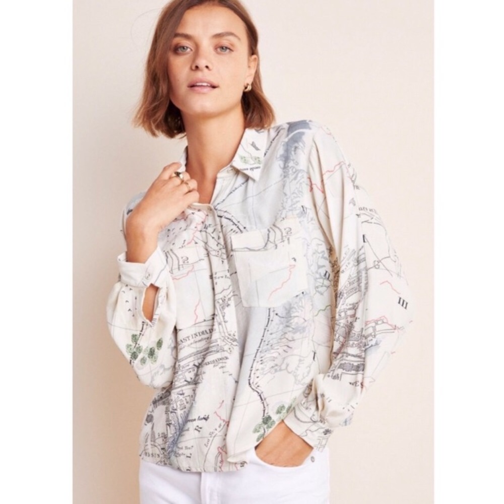 🦄NWT Anthropologie Explorer Utility Blouse M, XL